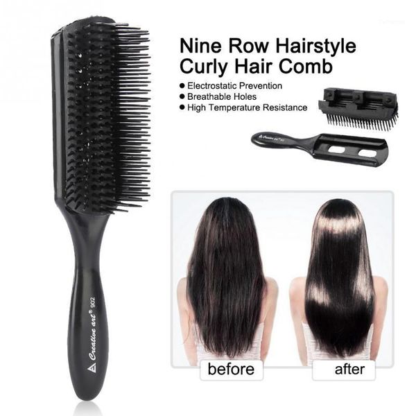 hairstyle comb hairdressing nine row curly massager anti-static salon hairbrush1, Silver
hairstyle comb hairdressing nine row curly massager anti-static salon hairbrush1, Silver