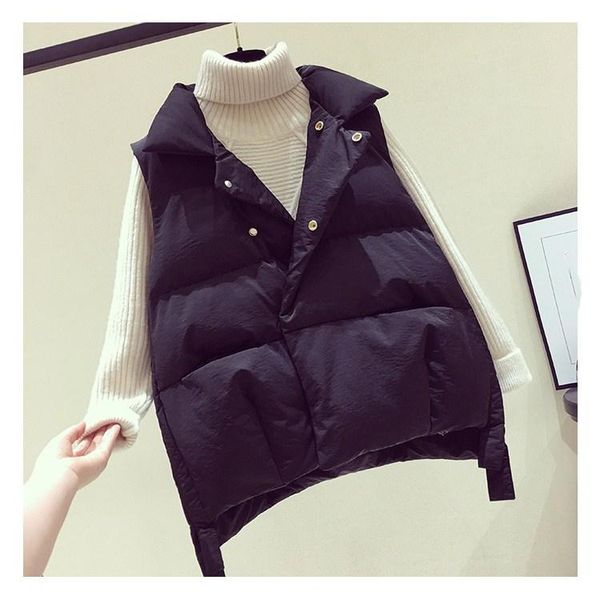 women's vests fashion female black loose waistcoat women sleeveless apricot down autumn winter mandarin collar short overcoats, Black;white
women's vests fashion female black loose waistcoat women sleeveless apricot down autumn winter mandarin collar short overcoats, Black;white