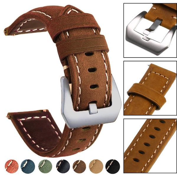 watch bands 20/22/42/46mm genuine leather band for smart sport strap replacement bracelet with stainless steel buckle, Black;brown
watch bands 20/22/42/46mm genuine leather band for smart sport strap replacement bracelet with stainless steel buckle, Black;brown