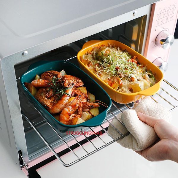 european retro salad tray home ceramic baking plate with handle rectangular dessert tableware dish kitchen supplies dishes & plates
european retro salad tray home ceramic baking plate with handle rectangular dessert tableware dish kitchen supplies dishes & plates