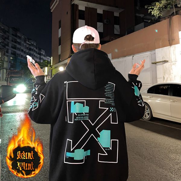 off whita arrstyle large sweater student fashion creative printed plush hoodie men's and women's style hoodies, Black
off whita arrstyle large sweater student fashion creative printed plush hoodie men's and women's style hoodies, Black