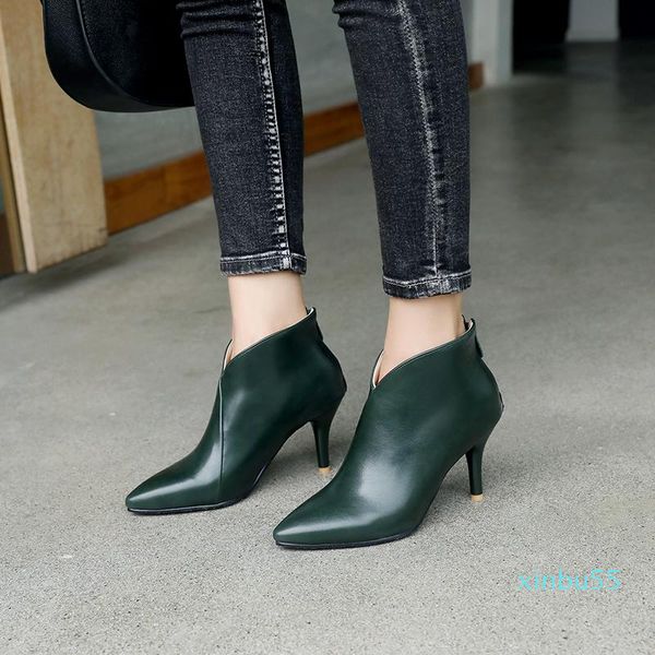 boots autumn spring women's ankle thin heel pointed toe elegant short women shoes large size beige green, Black
boots autumn spring women's ankle thin heel pointed toe elegant short women shoes large size beige green, Black