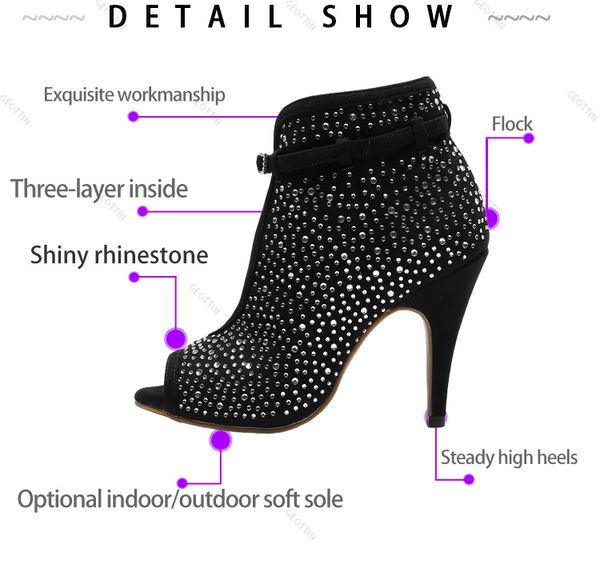 discounts salsa jazz ballroom outdoor social latin dance shoes for dancing women girl stylish high heel flock boots rinetsones1, Black
discounts salsa jazz ballroom outdoor social latin dance shoes for dancing women girl stylish high heel flock boots rinetsones1, Black