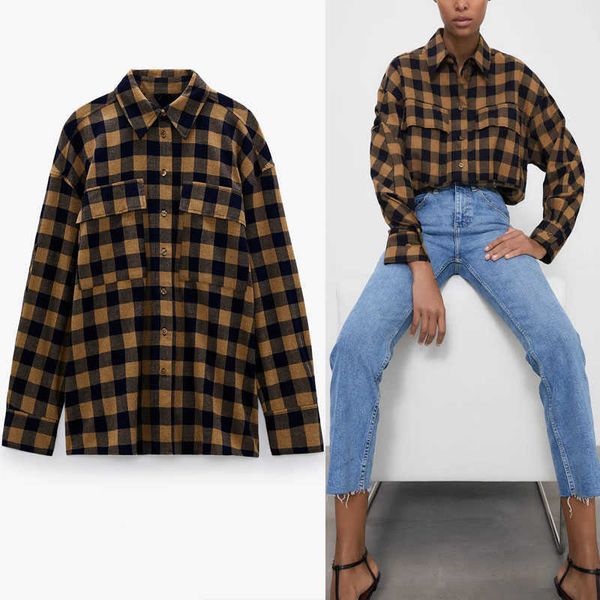 za oversized plaid shirt women long sleeve large size loose vintage shirts woman chic front flap patch irregular long 210602, White
za oversized plaid shirt women long sleeve large size loose vintage shirts woman chic front flap patch irregular long 210602, White