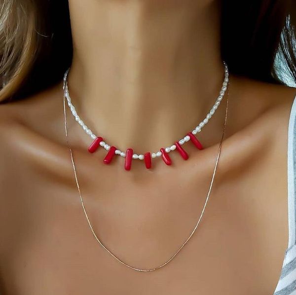 chains beach style personality fashion geometric exotic rice beads red long strip acrylic irregular necklace ladies gift, Silver
chains beach style personality fashion geometric exotic rice beads red long strip acrylic irregular necklace ladies gift, Silver