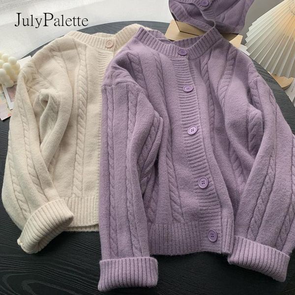 women's knits & tees julypalette purple twist women knitting sweater autumn winter korean solid ladies single-breasted cardigan jacket, White
women's knits & tees julypalette purple twist women knitting sweater autumn winter korean solid ladies single-breasted cardigan jacket, White