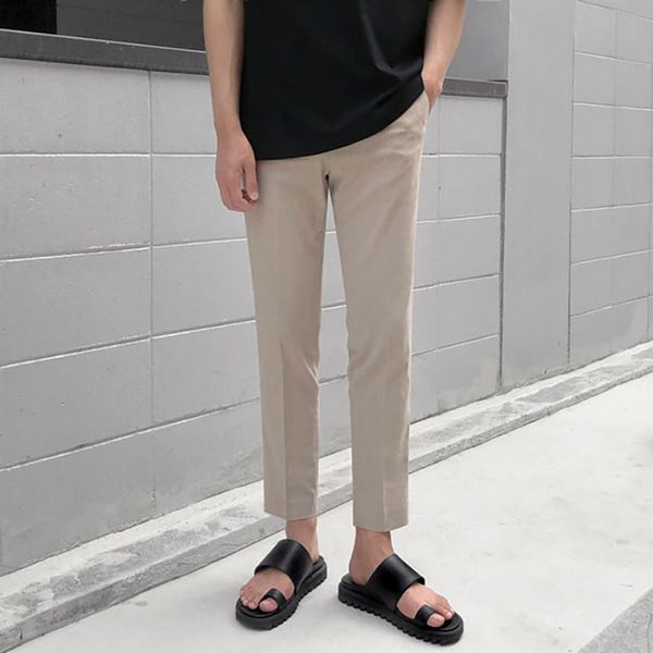 men's pants solid nine-point trousers men korean fashion all-match slim casual simple office long man 2021, Black
men's pants solid nine-point trousers men korean fashion all-match slim casual simple office long man 2021, Black