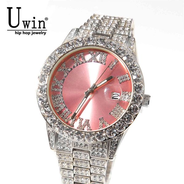 uwin big dial watches pink purple blue black full iced out men stainless steel fashion luxury rhinestones quartz business, Slivery;brown
uwin big dial watches pink purple blue black full iced out men stainless steel fashion luxury rhinestones quartz business, Slivery;brown
