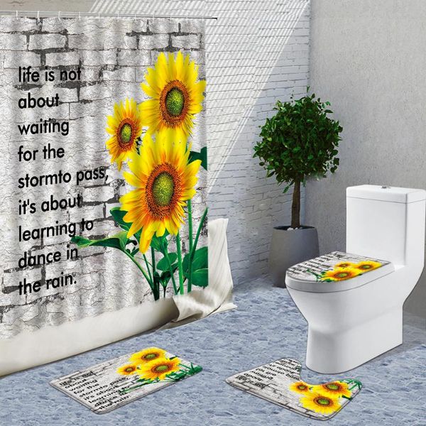 shower curtains sunflower flower wall brick pattern background curtain 4pcs sets plank plant printing bath mats rugs toilet carpet 
shower curtains sunflower flower wall brick pattern background curtain 4pcs sets plank plant printing bath mats rugs toilet carpet