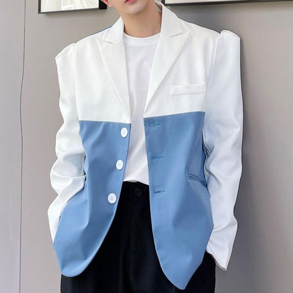 men's suits & blazers korean chic jacket suit man stage costumes for singers autumn men vintage fashion splice short coat blazer male, White;black
men's suits & blazers korean chic jacket suit man stage costumes for singers autumn men vintage fashion splice short coat blazer male, White;black
