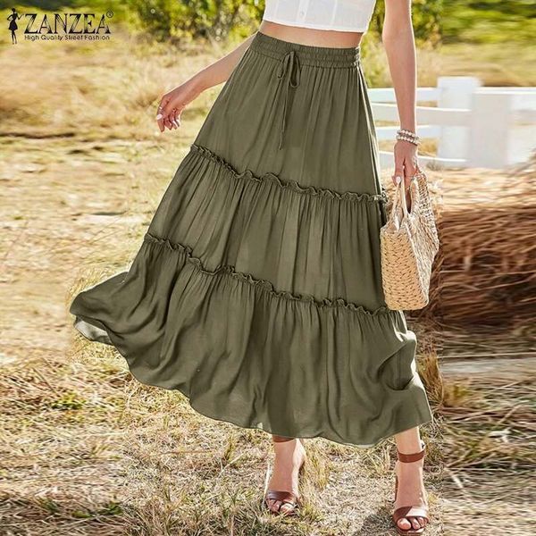summer elastic waist solid party holiday skirt elegant women ruffles long skirts vintage a-line work jupe faldas saia 7, Black
summer elastic waist solid party holiday skirt elegant women ruffles long skirts vintage a-line work jupe faldas saia 7, Black