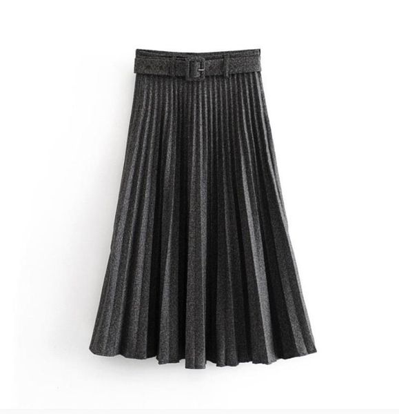 ladies spring vintage women pleated skirt with belt skirts female maxi womens, Black
ladies spring vintage women pleated skirt with belt skirts female maxi womens, Black