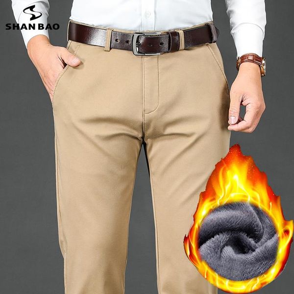 men's pants shan bao 2021 winter brand 98% cotton fleece thick warm slim business classic fitted straight, Black
men's pants shan bao 2021 winter brand 98% cotton fleece thick warm slim business classic fitted straight, Black