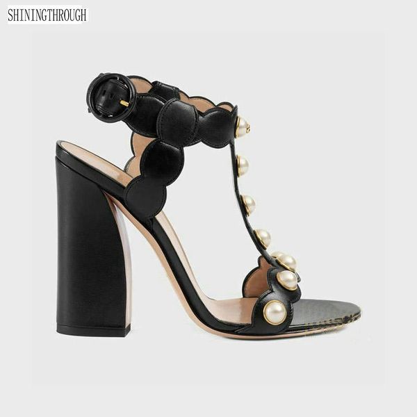 cow leather high heels sandals pearl women shoes black gold 11cm thick t-strap ladies large size 9 11 12
cow leather high heels sandals pearl women shoes black gold 11cm thick t-strap ladies large size 9 11 12