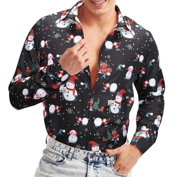 men's casual shirts autumn men slim christmas snowman print long sleeve fashion brand party holiday dress flower shirt homme, White;black
men's casual shirts autumn men slim christmas snowman print long sleeve fashion brand party holiday dress flower shirt homme, White;black
