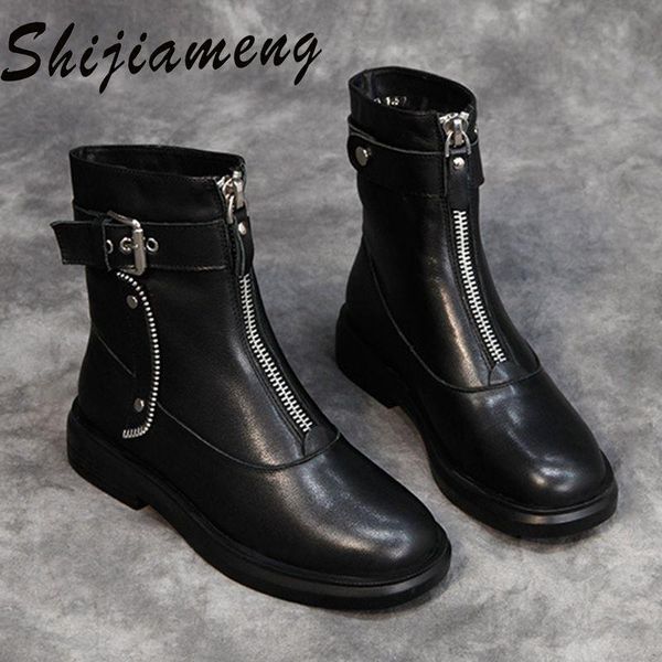 boots zipper women's leather british style autumn 2021 original manual cowhide rivet short fashion, Black
boots zipper women's leather british style autumn 2021 original manual cowhide rivet short fashion, Black