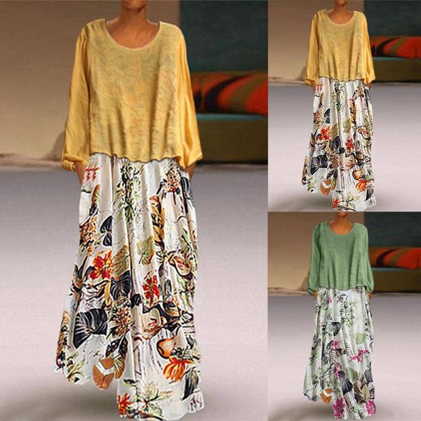 casual dresses women vintage print patchwork o-neck two pieces plus size long sleeve maxi dress woman 2021 spring summer vestidos mujer, Black;gray
casual dresses women vintage print patchwork o-neck two pieces plus size long sleeve maxi dress woman 2021 spring summer vestidos mujer, Black;gray