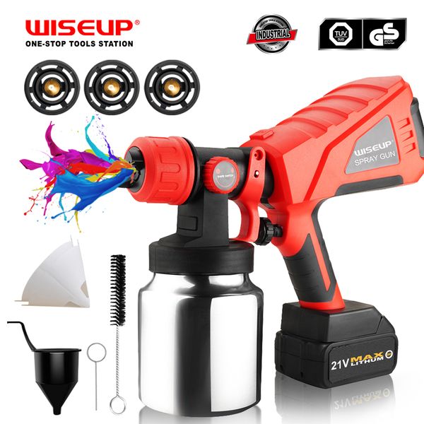 wiseup 21v cordless spray gun 1000ml electric paint sprayer high power battery airbrush with 4 nozzles flow control power tools
wiseup 21v cordless spray gun 1000ml electric paint sprayer high power battery airbrush with 4 nozzles flow control power tools