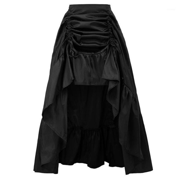 skirts women skirt retro ruffle solid adjustable high-low elastic waist gothic party club renaissance steampunk long, Black
skirts women skirt retro ruffle solid adjustable high-low elastic waist gothic party club renaissance steampunk long, Black