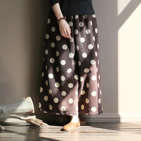 women's pants & capris women retro corduroy wide leg ladies dot elastic waist cotton vintage loose trousers female plus size 2021, Black;white
women's pants & capris women retro corduroy wide leg ladies dot elastic waist cotton vintage loose trousers female plus size 2021, Black;white