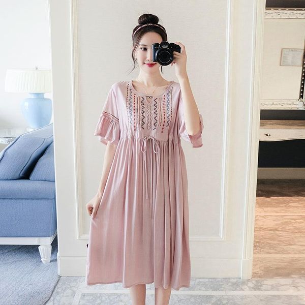 maternity dresses ethnic style summer chiffon dress embroidered loose mid-length large size round neck short-sleeved tzdm24, White
maternity dresses ethnic style summer chiffon dress embroidered loose mid-length large size round neck short-sleeved tzdm24, White