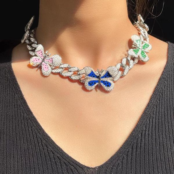 chains punk hiphop crystal rhinestone butterfly charms cuban link choker necklace women men bling chunky necklaces jewellery, Silver
chains punk hiphop crystal rhinestone butterfly charms cuban link choker necklace women men bling chunky necklaces jewellery, Silver