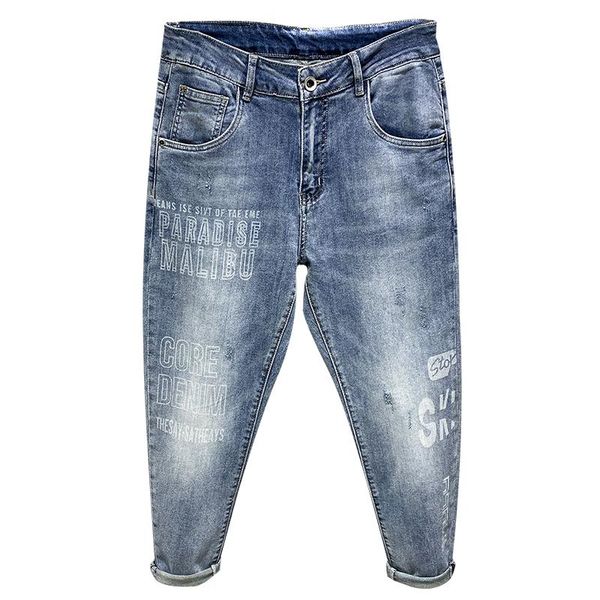 men's jeans men brand 2021 summer light blue harem pants cropped trousers fashion letters patterns high street baggy
men's jeans men brand 2021 summer light blue harem pants cropped trousers fashion letters patterns high street baggy