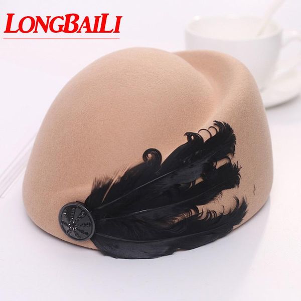 stingy brim hats longbaili women feather wool felt beret elegant chapeu feminino swdw084, Blue;gray
stingy brim hats longbaili women feather wool felt beret elegant chapeu feminino swdw084, Blue;gray