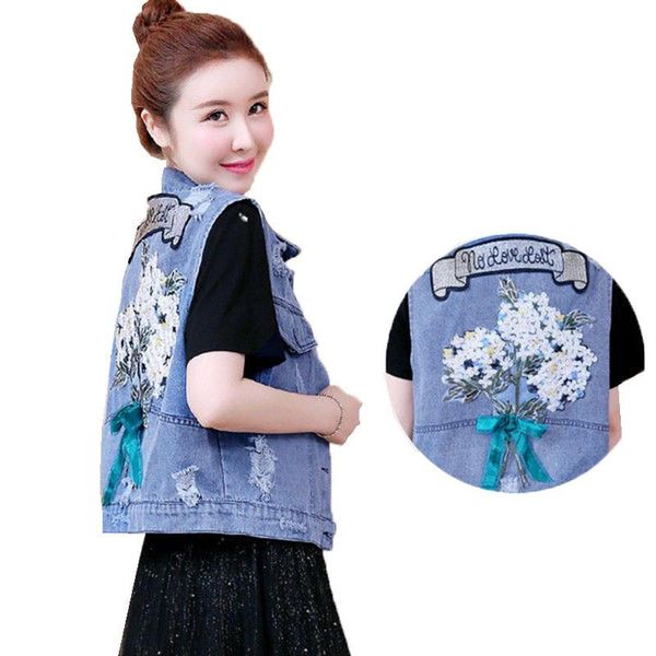 women's vests large size women denim sleeveless vest jean jacket female bowknot embroidered with diamonds waistcoat wearable in all sea, Black;white
women's vests large size women denim sleeveless vest jean jacket female bowknot embroidered with diamonds waistcoat wearable in all sea, Black;white