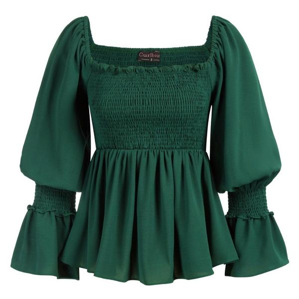 women's blouses & shirts curlbiuty women peplum long sleeve square neck smocked a-line long-sleeved lapel contrast color sports shirt, White
women's blouses & shirts curlbiuty women peplum long sleeve square neck smocked a-line long-sleeved lapel contrast color sports shirt, White