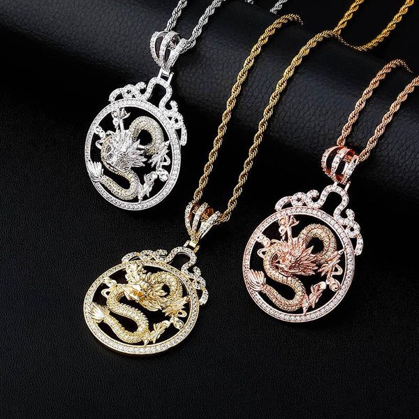 retro personality chinese style 3d dragon pendant for men full of zircon hollow solid hip-hop necklace accessories necklaces, Silver
retro personality chinese style 3d dragon pendant for men full of zircon hollow solid hip-hop necklace accessories necklaces, Silver