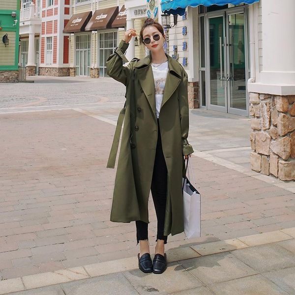 autumn 2021 british style long green trench coat women loose casual fashion women's windbreaker jacket coats, Tan;black
autumn 2021 british style long green trench coat women loose casual fashion women's windbreaker jacket coats, Tan;black