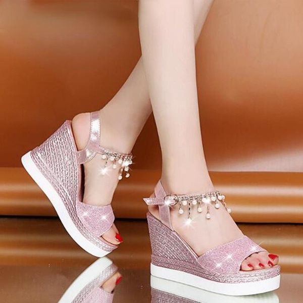 dress shoes 2021 summer for woman wedge sandals rhinestone women bling peep toe high heels ladies footwear sandal platform, Black
dress shoes 2021 summer for woman wedge sandals rhinestone women bling peep toe high heels ladies footwear sandal platform, Black