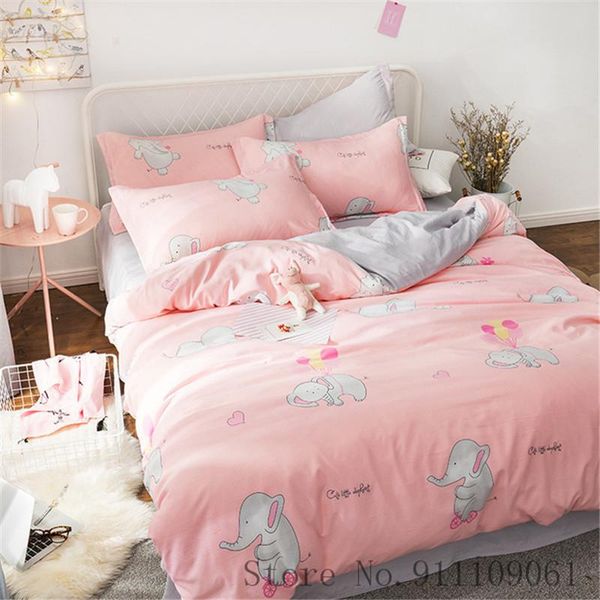 bedding sets home textile pink elephant cartoon pattern set king twin single size duvet cover pillowcase bed sheet bedclothes 3/4pcs
bedding sets home textile pink elephant cartoon pattern set king twin single size duvet cover pillowcase bed sheet bedclothes 3/4pcs