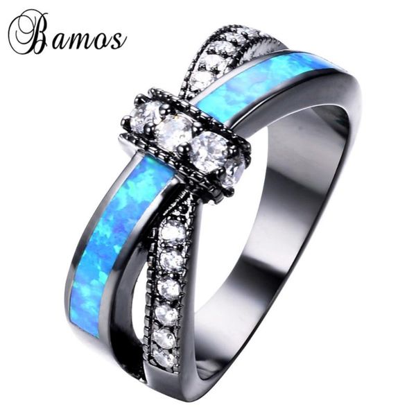 wedding rings bamos unique crossed blue fire opal for women men black gold filled party engagement promise ring anillos rb1175, Slivery;golden
wedding rings bamos unique crossed blue fire opal for women men black gold filled party engagement promise ring anillos rb1175, Slivery;golden