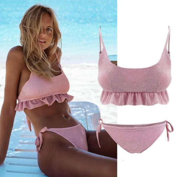 women's swimwear 2021 women push-up padded bra bikini set ruffle bandage brief swimsuit triangle bathing suit summer beachwear, White;black
women's swimwear 2021 women push-up padded bra bikini set ruffle bandage brief swimsuit triangle bathing suit summer beachwear, White;black