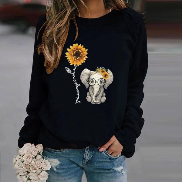 cute elephant sunflower printing hoodies women kawaii casual ladies sweatshirt tee o-neck harajuku plus size hoody women's & sweatshirt, Black
cute elephant sunflower printing hoodies women kawaii casual ladies sweatshirt tee o-neck harajuku plus size hoody women's & sweatshirt, Black