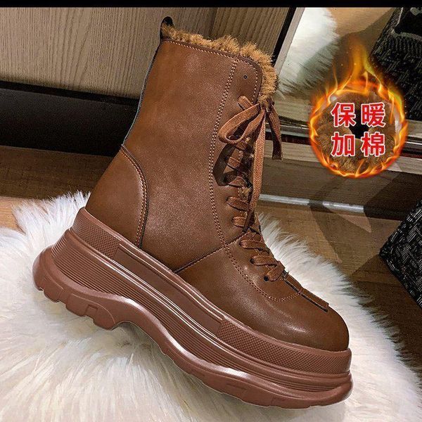 boots winter motorcycle women warm plush snow boot genuine leather rubber platform lace up punk military ladies shoe botas mujer, Black
boots winter motorcycle women warm plush snow boot genuine leather rubber platform lace up punk military ladies shoe botas mujer, Black