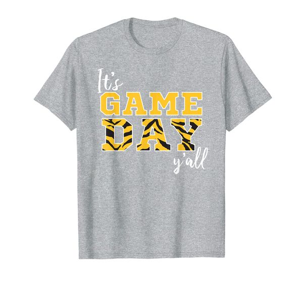 it's game day ya'll tiger black gold tshirt, White;black