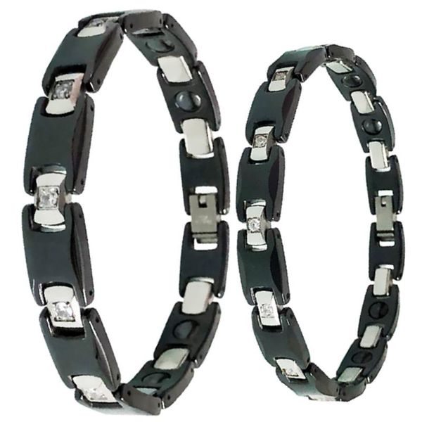 link, chain couple's black ceramic bracelets bangles for men health care magnetic women's wristband crystals stainless steel lover
link, chain couple's black ceramic bracelets bangles for men health care magnetic women's wristband crystals stainless steel lover