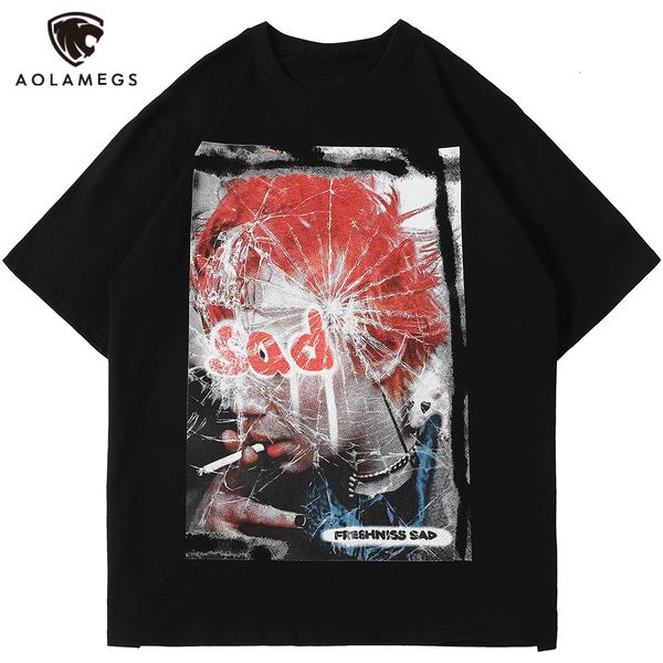 men's polos aolamegs men's t-shirt sad high street boy impression the-neck shirts summer loose casual vintage hip hop streetwear, White;black
men's polos aolamegs men's t-shirt sad high street boy impression the-neck shirts summer loose casual vintage hip hop streetwear, White;black