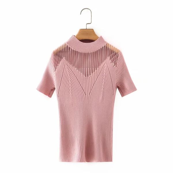summer women hollow mesh cloth splicing knitted t shirt casual female short sleeve slim t1501 210430, White
summer women hollow mesh cloth splicing knitted t shirt casual female short sleeve slim t1501 210430, White