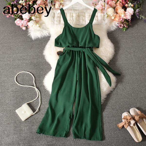 women korean ins strap jumpsuit solid ruffles streetwear rompers off shoulder holiday wide leg beach short 210512, Black;white
women korean ins strap jumpsuit solid ruffles streetwear rompers off shoulder holiday wide leg beach short 210512, Black;white