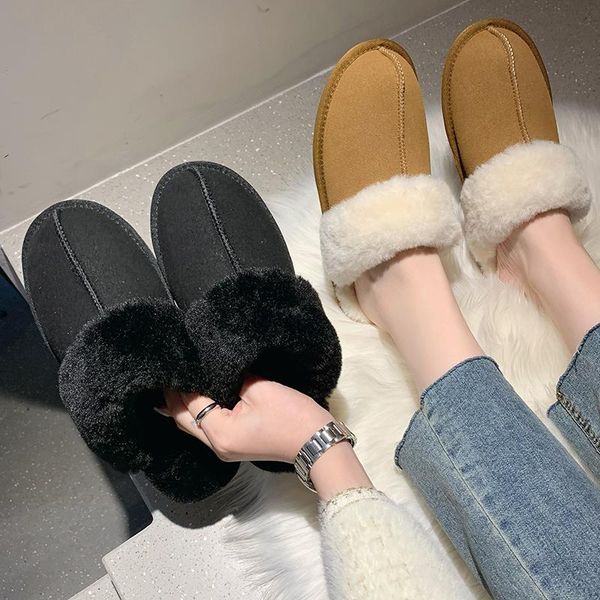 slippers winter woman slipper slides fur shoes cover toe platform low plush massage flat rome pu basic rubber with short womens, Black
slippers winter woman slipper slides fur shoes cover toe platform low plush massage flat rome pu basic rubber with short womens, Black