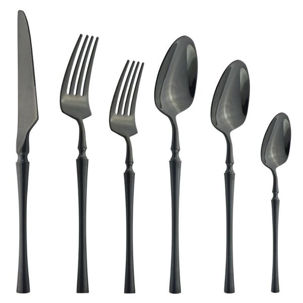 dinnerware sets mirror dinner tableware kitchen flatware silverware 304 stainless steel cutlery set knife dessert fork tea spoon