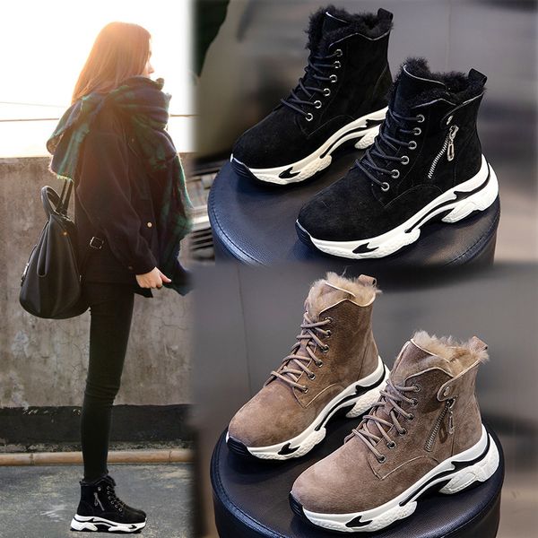 real wool martin boots women's 2021 winter middle tube thick bottom leather short round head flat plush, Black;white
real wool martin boots women's 2021 winter middle tube thick bottom leather short round head flat plush, Black;white
