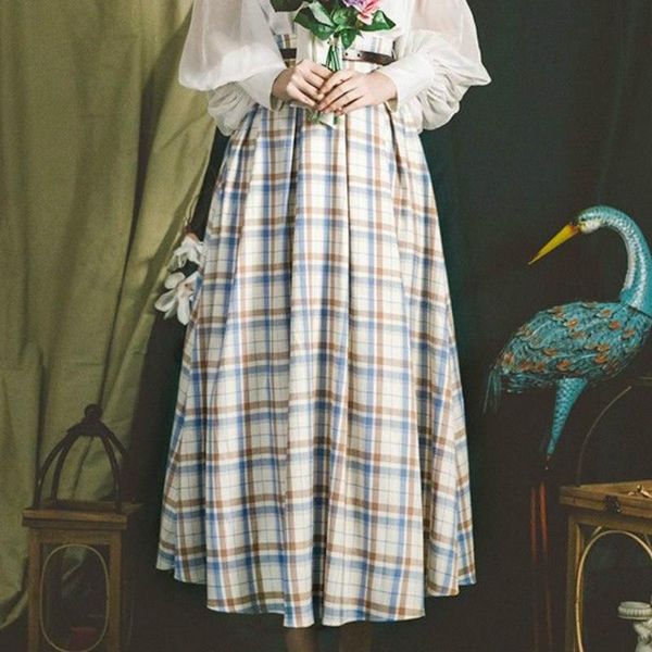 skirts french renaissance gentle fairy vintage plaid mori girl women courtly style elegant all-match long high waisted skirt, Black
skirts french renaissance gentle fairy vintage plaid mori girl women courtly style elegant all-match long high waisted skirt, Black