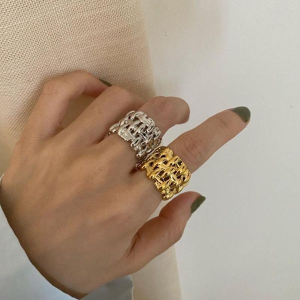 korean fashion creative design irregular woven chain index finger ring gold silver color wide resizable metal finger rings, Golden;silver
korean fashion creative design irregular woven chain index finger ring gold silver color wide resizable metal finger rings, Golden;silver