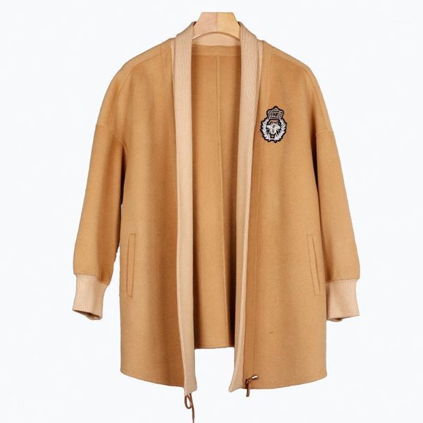women's wool & blends urban fashion simple winter solid color loose warm coat woolen overcoat, Black
women's wool & blends urban fashion simple winter solid color loose warm coat woolen overcoat, Black
