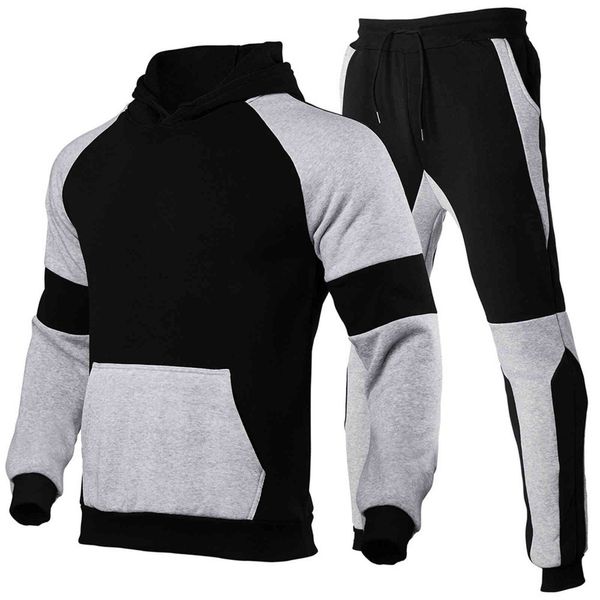 tracksuit straight autumn and winter plush men's sports sweater fashion splicing casual hoodie set, Gray
tracksuit straight autumn and winter plush men's sports sweater fashion splicing casual hoodie set, Gray